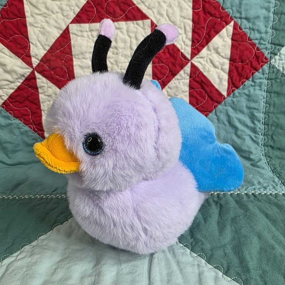 Inter-American Products Purple Butterfly Duck Plush Stuffed Animal Toy Blue Wing